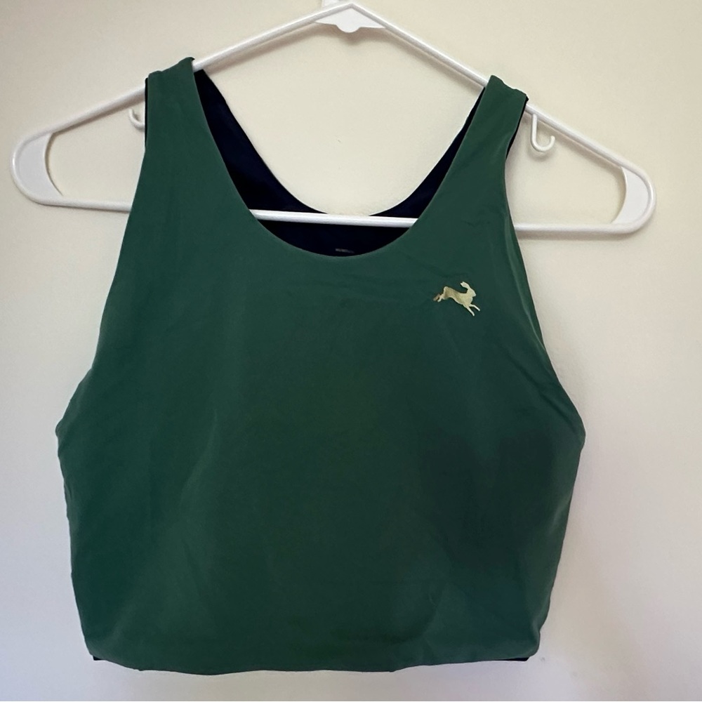 Tracksmith Turnover Crop Top. Color - Green. Size - Small.